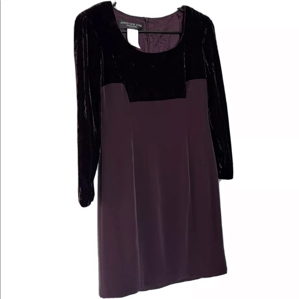 Vintage Jones New York Evening Dress / Purple, 2P Velvet & Silk